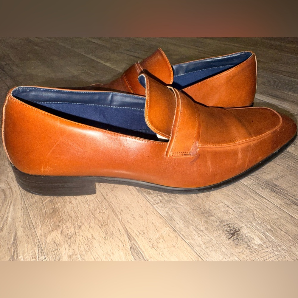 Steve Madden Tan Leather Slip-On Loafers